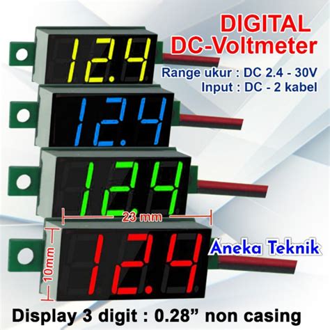 Jual Voltmeter Digital Dc V V Inch Kabel Non Frame