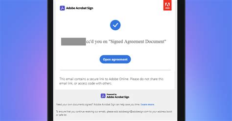 Fake Email Notification About A Signed Agreement Impersonates Adobe