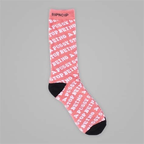 RIP N DIP STOP BEING A PUSSY SOCKS PINK Rip N Dip Socks