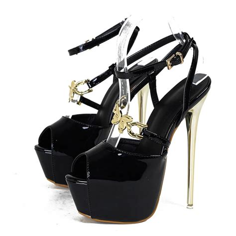 Liyke Black White Patent Leather Platform Pumps Women Shoes Fashion