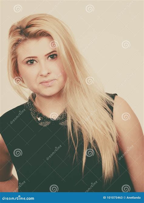 Portrait Of Happy Blonde Charming Woman Stock Image Image Of