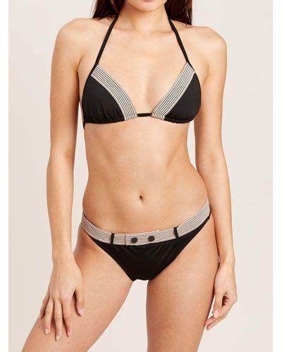 Morgan Lane Synthetic Vera Bikini Bottom In Noir In Black Lyst