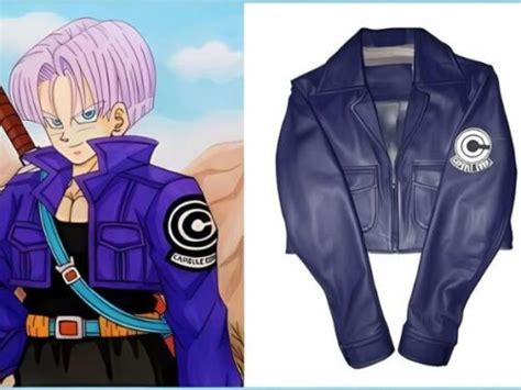 Dragon Ball Future Trunk Capsule Corp Blue Leather Crop Jacket For Men S Cosplay Ebay