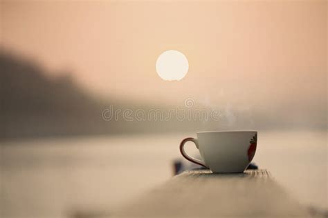 Cup Of Coffee With Sunset Or Sunrise Stock Image Image Of Coffee Background 116348325