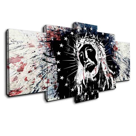 Jesus Religion 5 Panel Canvas Art Wall Decor Houston Wall