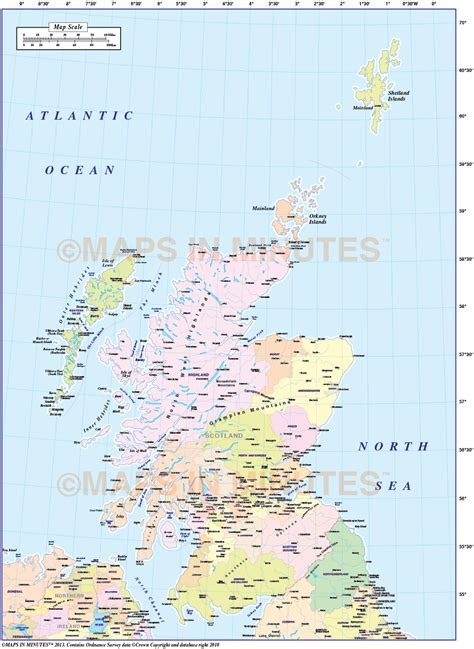 Digital Vector Scotland Regions Map Including The Northern Isles M