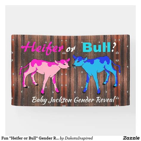 Fun Heifer Or Bull Gender Reveal Banner Zazzle Gender Reveal