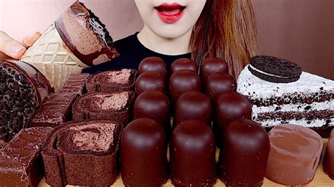 Asmr Crunchy Chocolate Marshmallows🍫 Cake Ice Cream Mukbang 초콜릿 아이스크림