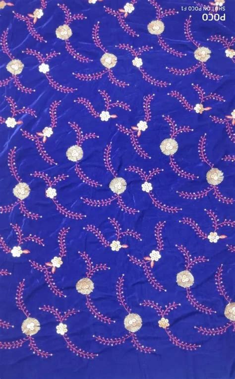 Blissta Velvet Embroidery Fabric For Garment At Rs Meter In Surat