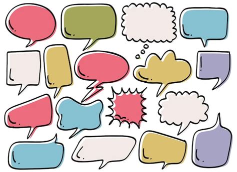 Premium Vector Handdrawn Colorful Speech Bubbles Vector Illustration