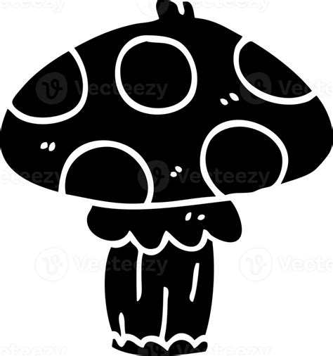 Line Drawing Cartoon Toadstool Solid Black Icon 41045574 Png