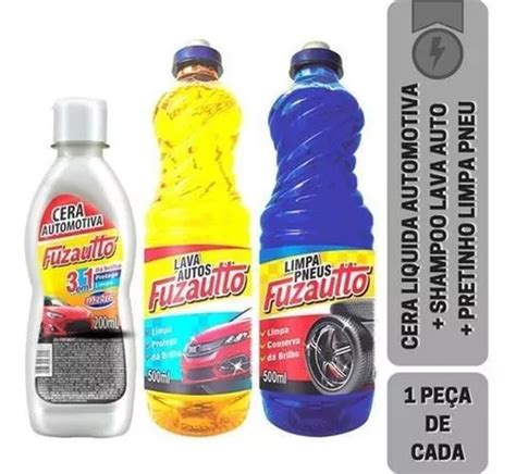 Kit De Lavado Automotriz Negro Neum Ticos Cera L Quida Y Champ