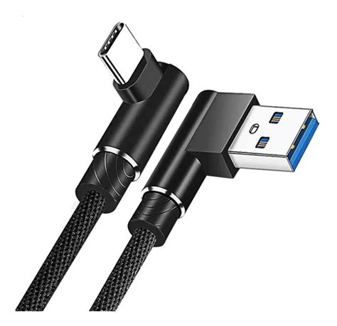 Cable USB tipo C de 1 metro en L 90 grados carga rápida y datos