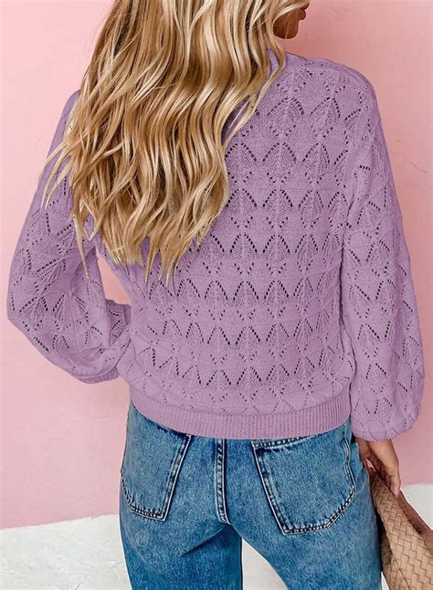 Dokotoo Cropped Cardigan Sweaters For Women Long Sleeve Crochet Knit