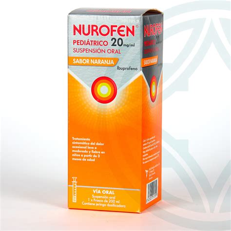 Nurofen Pediátrico 20 mg ml suspensión oral sabor naranja 200 ml