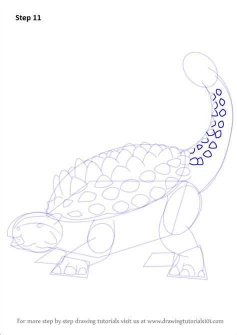 Learn How to Draw Ankylosaurus (Dinosaurs) Step by Step : Drawing Tutorials