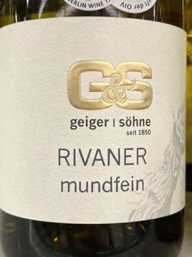 Weingut Geiger S Hne Rivaner Mundfein Vivino Us