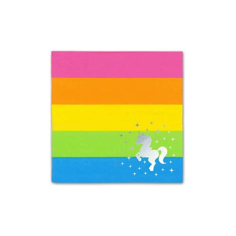 Silver Lining Rainbow Unicorn Beverage Napkins 20 Pack Prime Party