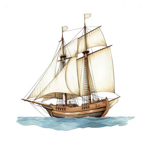 Premium AI Image | Watercolor Illustration Of An Old Sailing Ship In ...