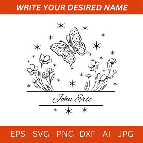 Butterfly Split Monogram Svg  Png Butterfly Monogram Etsy