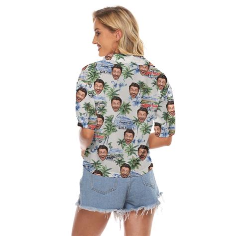 Custom Photo Womens Crop Top With Beach Theme Vinco Hawaiian Shirts