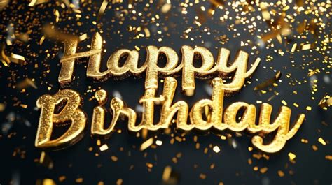 Premium Photo Write Text In 3d Happy Birthday In Gold On Black Background