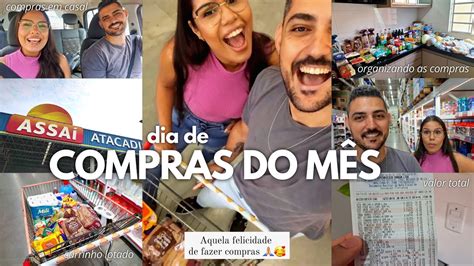 COMPRAS DO MÊS NO ASSAÍ ATACADISTA Vlog no mercado organizando as