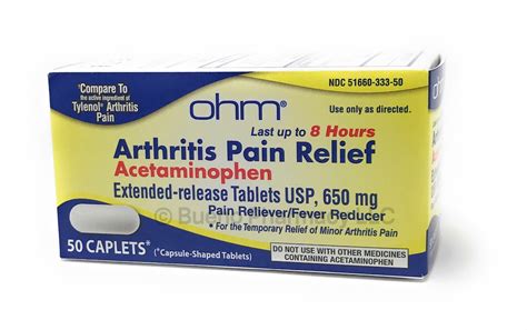 Ohm Arthritis Pain Relief Acetaminophen Mg Er Store Bueno