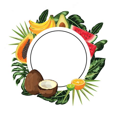 Desenhos Animados De Frutas Tropicais Vetor Premium