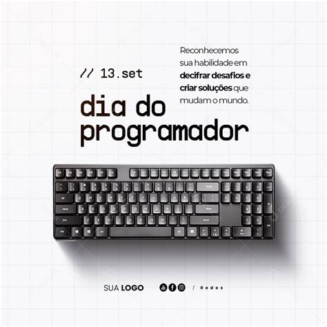 Dia Do Programador De Setembro Social Media Psd Edit Vel Zip Em