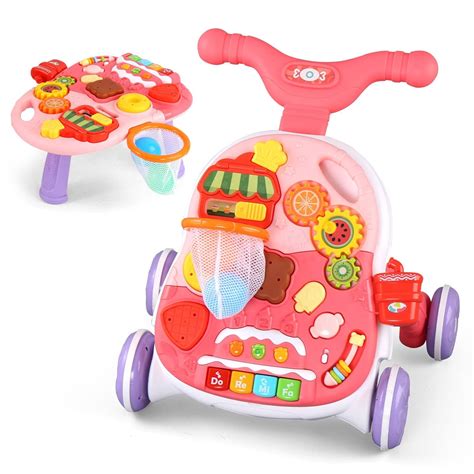 Caminadora Para Bebe Musical Didactico En Frutas Rosa