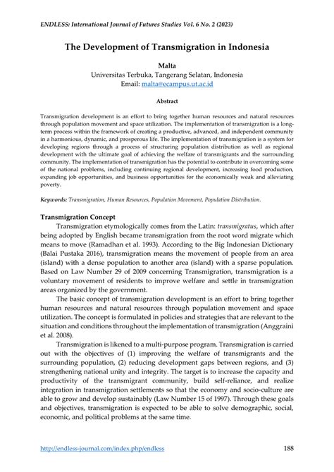 development  transmigration  indonesia