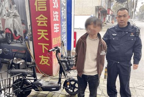 洪川派出所破获一起盗窃电瓶车案，抓获违法人员1人，问及盗窃原因，只是因为 洪雅 电动车 嫌疑人