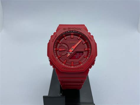 Casio G Shock GM 2100B 4A Red Dual Dial Men S Wrist Watch