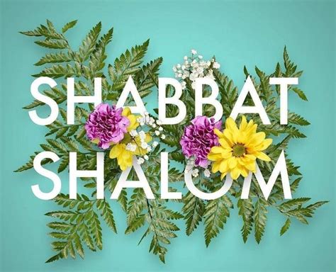 The Words Shabbat Shalam Are Surrounded By Flowers And Leaves On A Blue