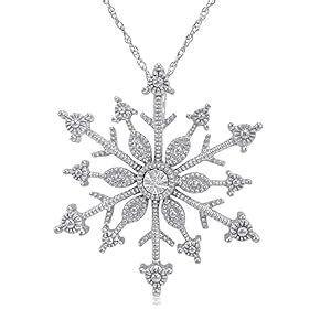 Amazon Diamond Accent Snowflake Pendant Necklace In Sterling