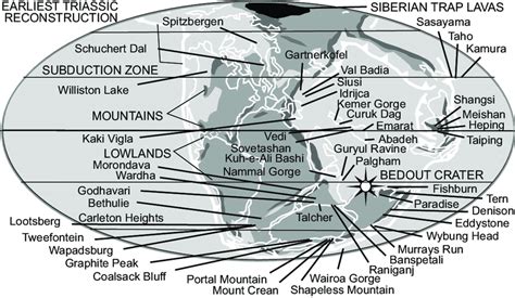 World Paleogeographic Map At The Permian Triassic Boundary Ma