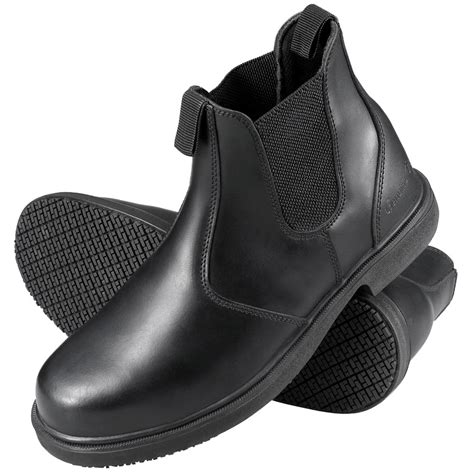 Genuine Grip Men S Wide Width Black Non Slip Leather Boot