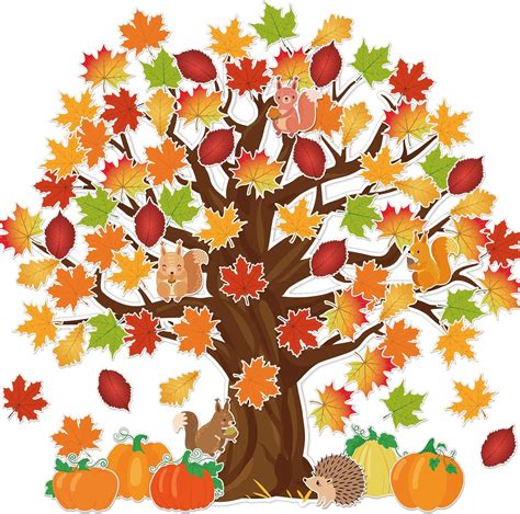 Amazon Whaline Pcs Fall Tree Cutouts Maple Leaves Tree Bulletin