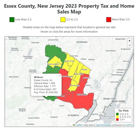 Property Tax Rates Average Tax Bills And Assessments In Essex County Nj On An Interactive Map