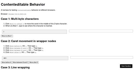 Contenteditable Tests Codesandbox