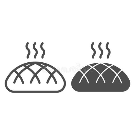 Bread Line Icon Long Loaf Vector Illustration Isolated On White Stock