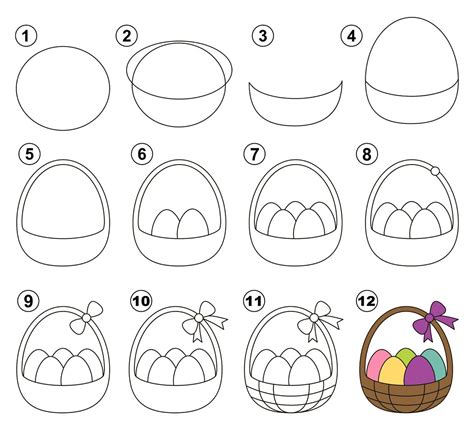 Jak narysować koszyczek wielkanocny krok po kroku INSTRUKCJA