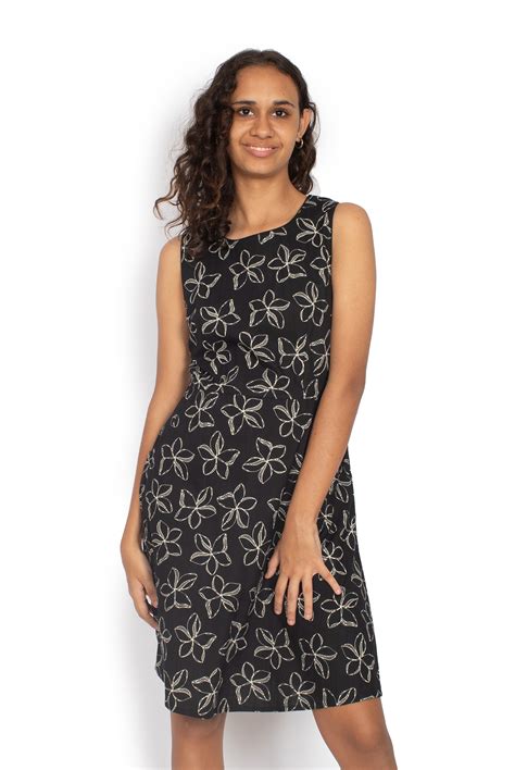 Lisa Dress - FRANGIPANI BLACK - OM Designs