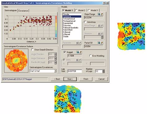 Computer Screen Shot Showing The Estimated Semivariogram Obtained Using