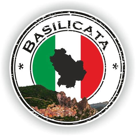 Basilicata Italy Seal Sticker Round Flag For Laptop Book Fridge Guitar