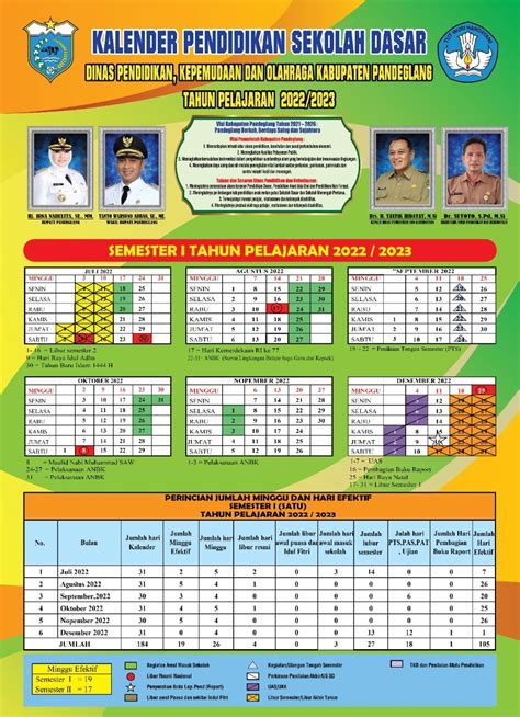 Kalender Pendidikan Kabupaten Pandeglang Tahun Pelajaran