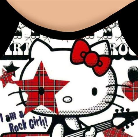 Free Roblox T Shirt Hello Kitty Black Red Rock Tee Cute Tshirt