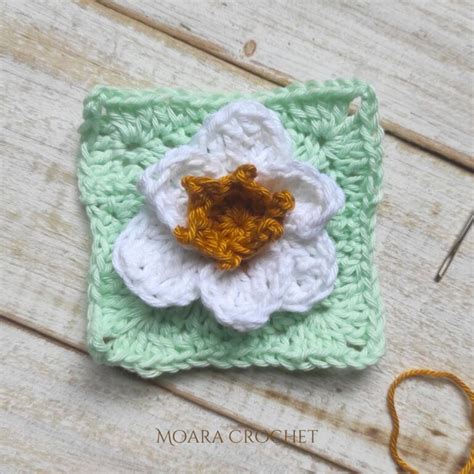 Crochet Daffodil Granny Square Moara Crochet