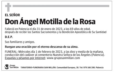 Ángel Motilla de la Rosa Esquela Necrológica El Norte de Castilla